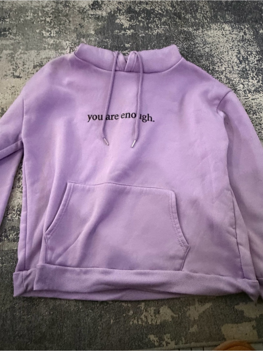 SHEIN Lavender 'you are enough.' Pullover Hoodie